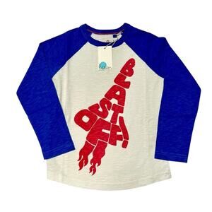NWT Mini Boden Blast Off Rocket Raglan Tee Size 4/5